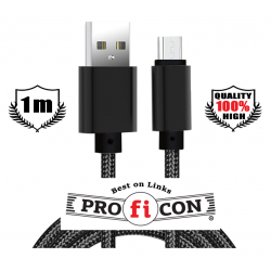 CBL USB2 ΣΕ TYPE C 1M μαύρο εξαιρετικής ποιότητας καλώδιο μεταφοράς δεδομένων και τροφοδοσίας